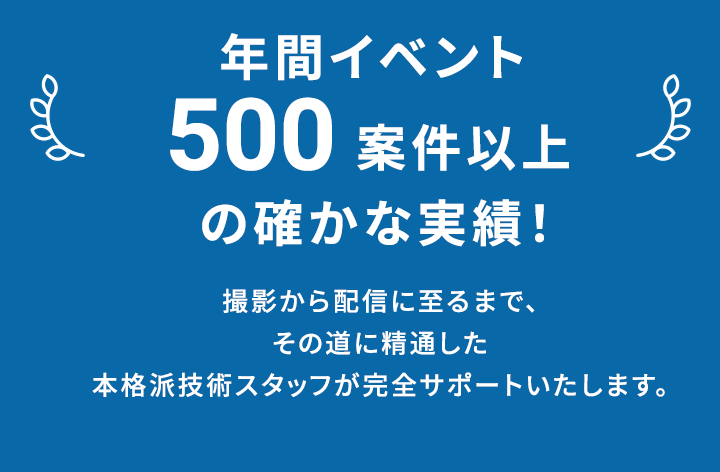 年間イベント500件以上の確かな実績